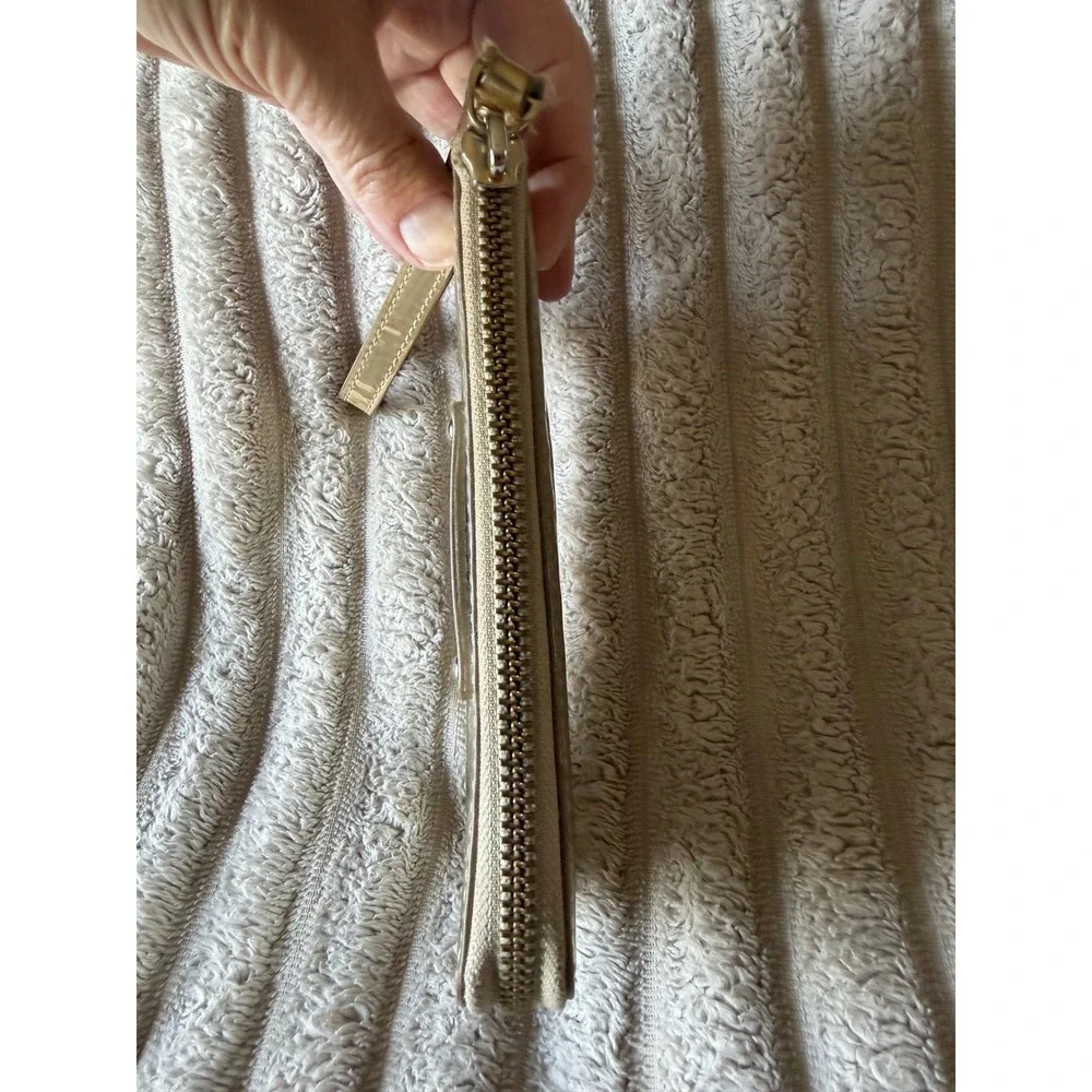 Kate Spade Gold Metallic Embossed Spade Dot Wristlet Wallet Zip Around Wallet